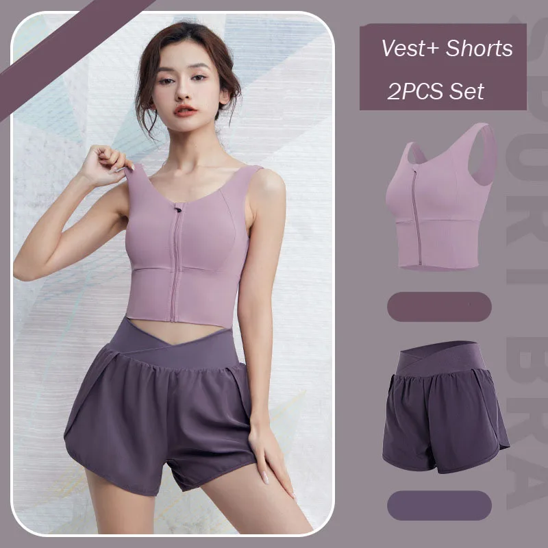 Women's Quick-Dry Sports Bra & Yoga Tank Set - Shock-Absorbing Workout Top Longline Wirefree Padded Vest and Short 2PCS Set
Women's Quick-Dry Sports Bra & Yoga Tank Set - Shock-Absorbing Workout Top Longline Wirefree Padded Vest and Short 2PCS Set