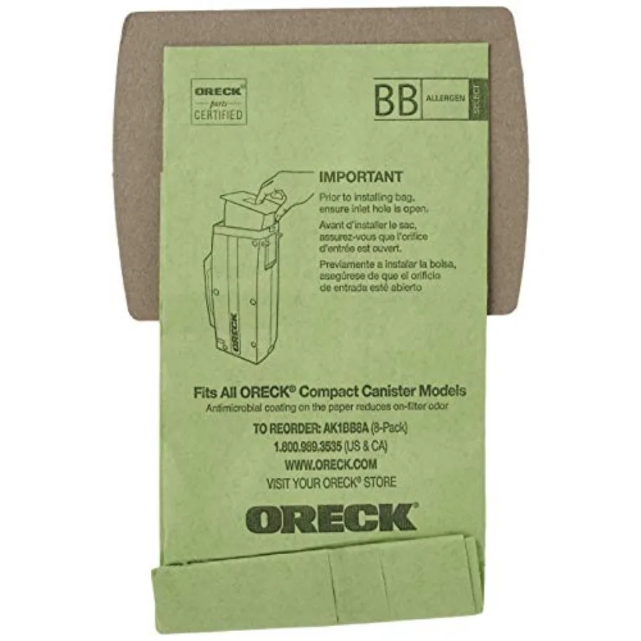Vacuum Cleaner Bags for Buster B Canister Vacs, Pack of 8, Green, Type BB, Part # AK1BB8A, Vacuum Bags Refill
Vacuum Cleaner Bags for Buster B Canister Vacs, Pack of 8, Green, Type BB, Part # AK1BB8A, Vacuum Bags Refill