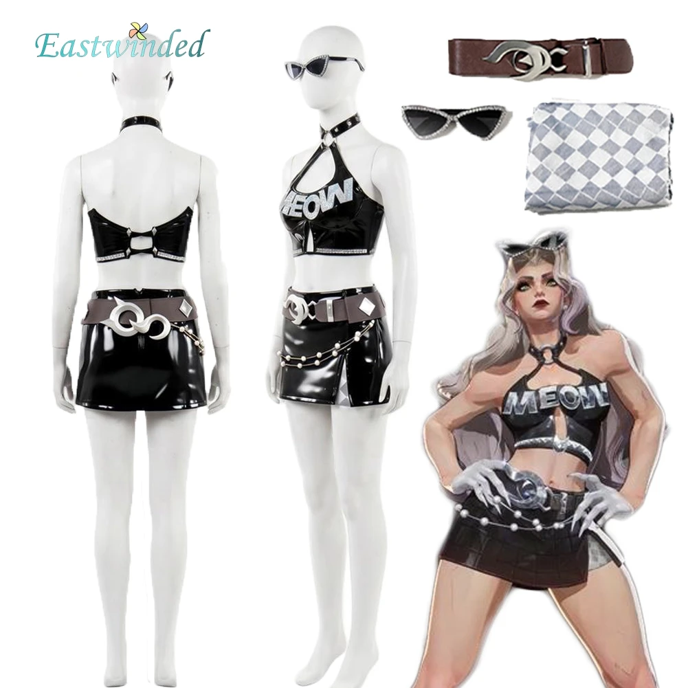 Game Rival Urban Predator Black Cat Cosplay Costume Top Skirt Sunglasses Belt Clothing Outfits Disguise Halloween Carnival Party
Game Rival Urban Predator Black Cat Cosplay Costume Top Skirt Sunglasses Belt Clothing Outfits Disguise Halloween Carnival Party