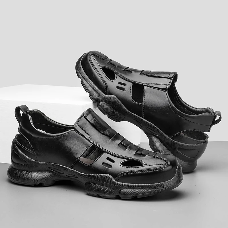 Fashion Designer Men's Genuine Leather Sandals Breathable Casual Shoes for Men Outdoor Lightweight Male Platform Sandalias mo-35
Fashion Designer Men's Genuine Leather Sandals Breathable Casual Shoes for Men Outdoor Lightweight Male Platform Sandalias mo-35