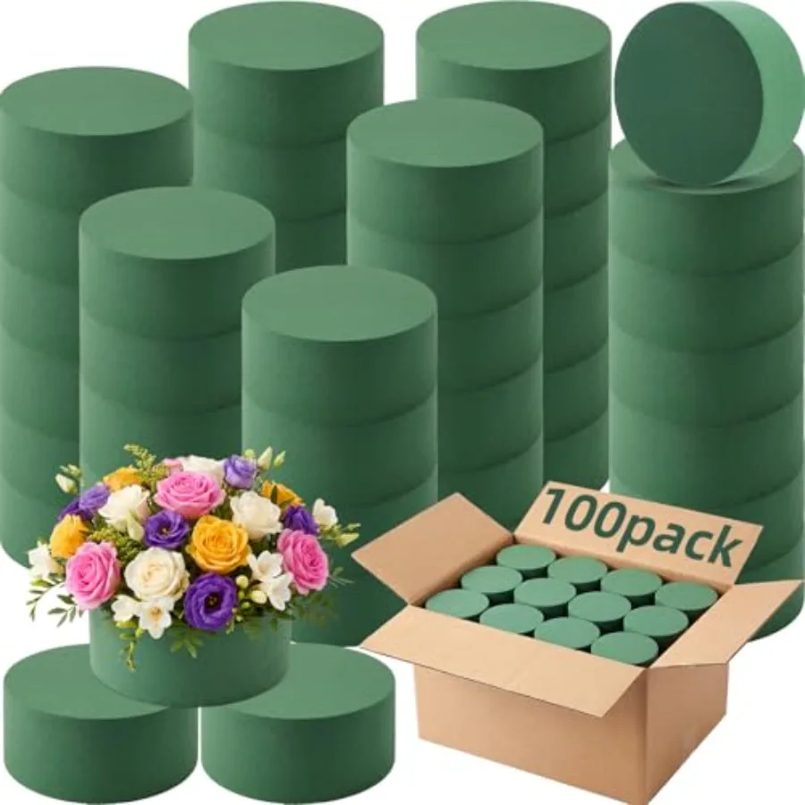Sawysine 100 Pcs Round Floral Foam Blocks Bulk 3.15 Inch Green Dry Foam for Flower Arrangements Dual-use Floral Supplies for Ar
Sawysine 100 Pcs Round Floral Foam Blocks Bulk 3.15 Inch Green Dry Foam for Flower Arrangements Dual-use Floral Supplies for Ar