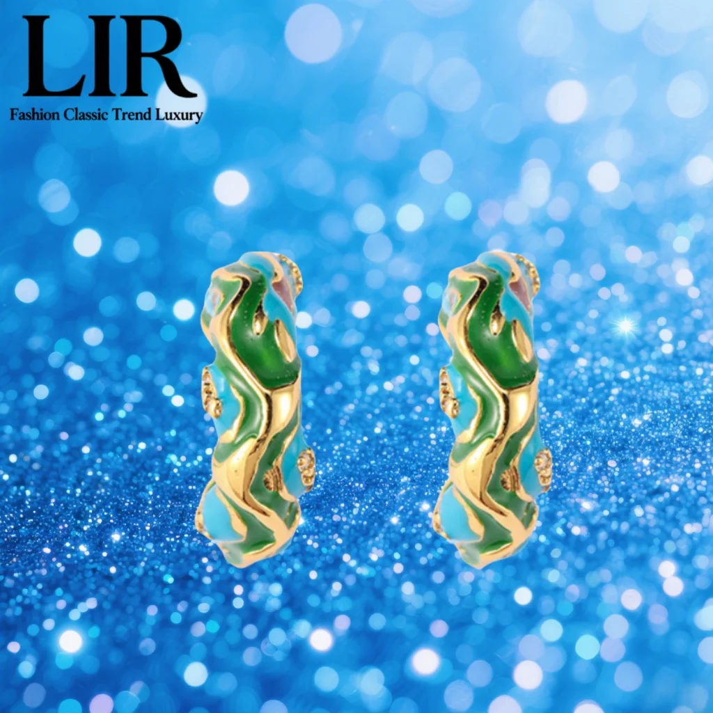 LIR Stylish C-Shape Enamel Earrings: Vintage Colorful, Color Block Fashion-Classic Art, Face-Flattering, Women's Chic Jewelry
LIR Stylish C-Shape Enamel Earrings: Vintage Colorful, Color Block Fashion-Classic Art, Face-Flattering, Women's Chic Jewelry