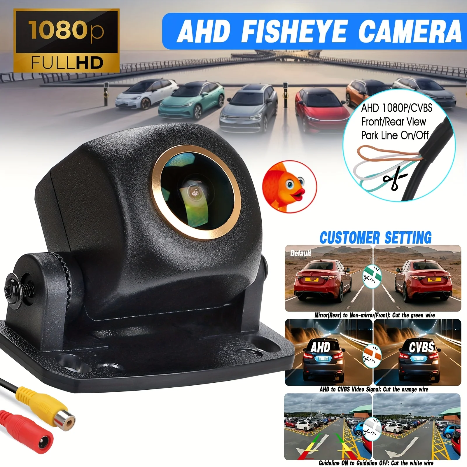 1080P HD Backup Camera with Parking Guide Lines - Wide-Angle Rear & Side View Monitor for Cars, Trucks, SUVs, and RVs
1080P HD Backup Camera with Parking Guide Lines - Wide-Angle Rear & Side View Monitor for Cars, Trucks, SUVs, and RVs