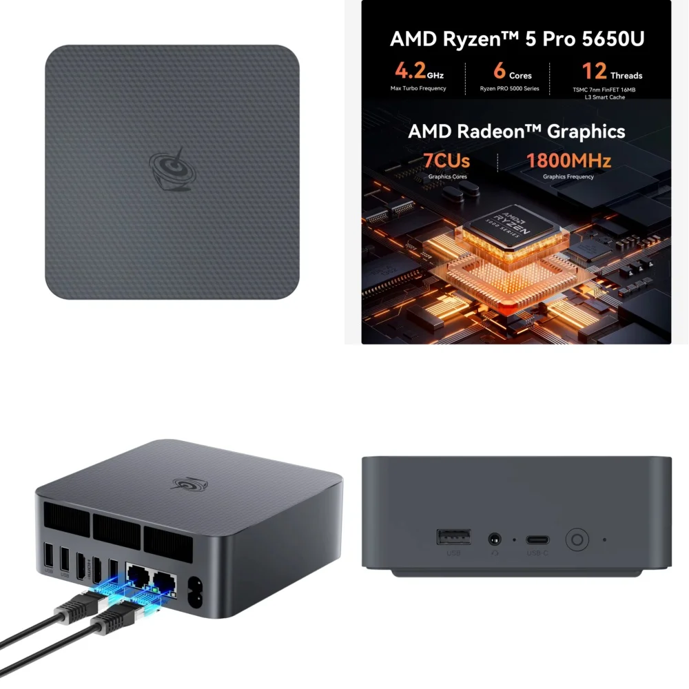 Beelink EQR5-D4 Mini Computer for Ryzen 5 Pro 5650U DDR4 16GB RAM M.2 PCIe 3.0 500GB SSD Built-in PSU Mini PC 4K Dual
Beelink EQR5-D4 Mini Computer for Ryzen 5 Pro 5650U DDR4 16GB RAM M.2 PCIe 3.0 500GB SSD Built-in PSU Mini PC 4K Dual