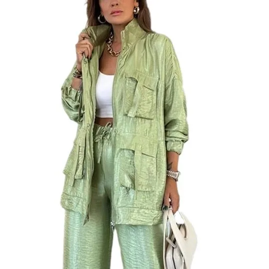 Loose Long Sve Outerwear Pure Color Faionable Women's Clothing Independent Station Cross-Border Tee-Dimensional ket
Loose Long Sve Outerwear Pure Color Faionable Women's Clothing Independent Station Cross-Border Tee-Dimensional ket