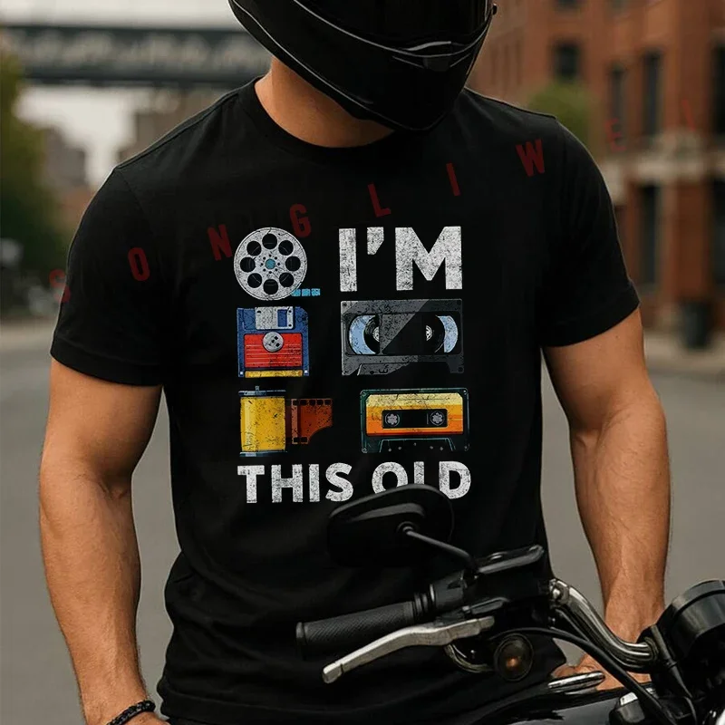 Summer Motorcycle Casual Sports Loose Cotton T-shirt Vintage Cassette VHS Floppy Disk Print Moto Men's Short-sleeved Top Tees
Summer Motorcycle Casual Sports Loose Cotton T-shirt Vintage Cassette VHS Floppy Disk Print Moto Men's Short-sleeved Top Tees