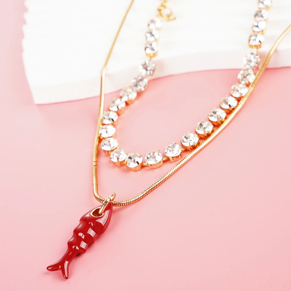 Red Fish Pendant Crystal Zircon Necklaces for Women Jewelry Fashion Birthday Gift
Red Fish Pendant Crystal Zircon Necklaces for Women Jewelry Fashion Birthday Gift