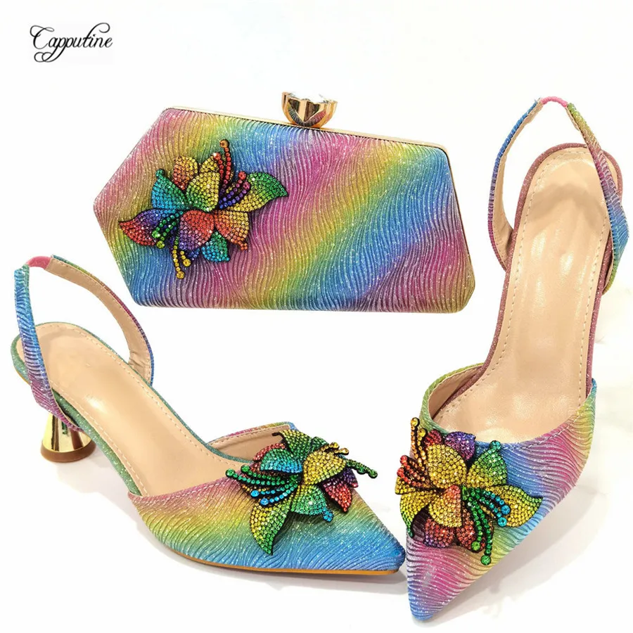 Rainbow Color Women Shoes And Bag Set Sandals African Ladies Pumps Matching With Clutch Handbag Clutch Escarpins Femme CR776-1
Rainbow Color Women Shoes And Bag Set Sandals African Ladies Pumps Matching With Clutch Handbag Clutch Escarpins Femme CR776-1