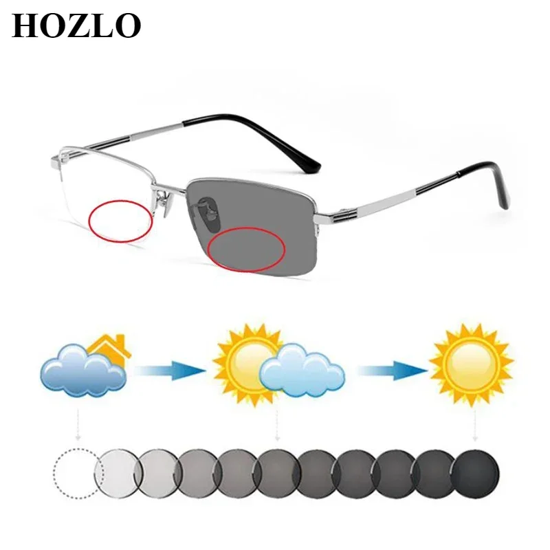 Men Pure Titanium Business Semirim Rectangle Photochromic Bifocals Reading Sunglasses Male Hyperopia Dark Glasses Travel Driving
Men Pure Titanium Business Semirim Rectangle Photochromic Bifocals Reading Sunglasses Male Hyperopia Dark Glasses Travel Driving