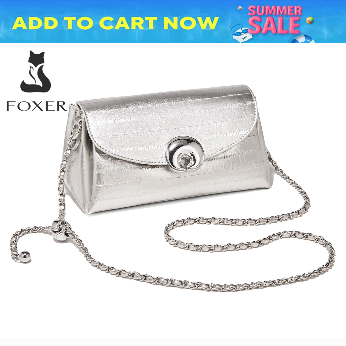 FOXER Split Leather Chain Crossbody Bag for Women Summer 2025 New Style Female's Silver Versatile Flap Shoulder Bag Purse Trendy
FOXER Split Leather Chain Crossbody Bag for Women Summer 2025 New Style Female's Silver Versatile Flap Shoulder Bag Purse Trendy