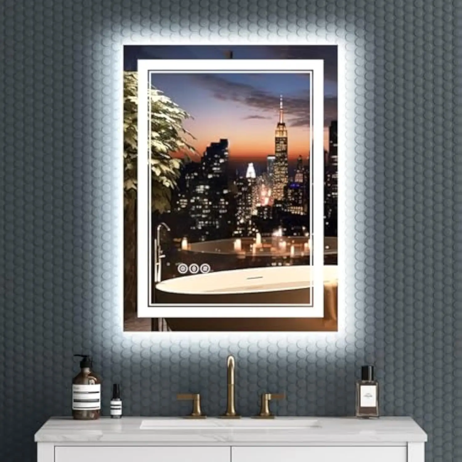 24X32 Inch Frameless Led Bathroom Mirror, Front and Backlit, Shatter-Proof Tempered Glass, Anti-Fog,3 Colors, Dimmable, Memory
24X32 Inch Frameless Led Bathroom Mirror, Front and Backlit, Shatter-Proof Tempered Glass, Anti-Fog,3 Colors, Dimmable, Memory