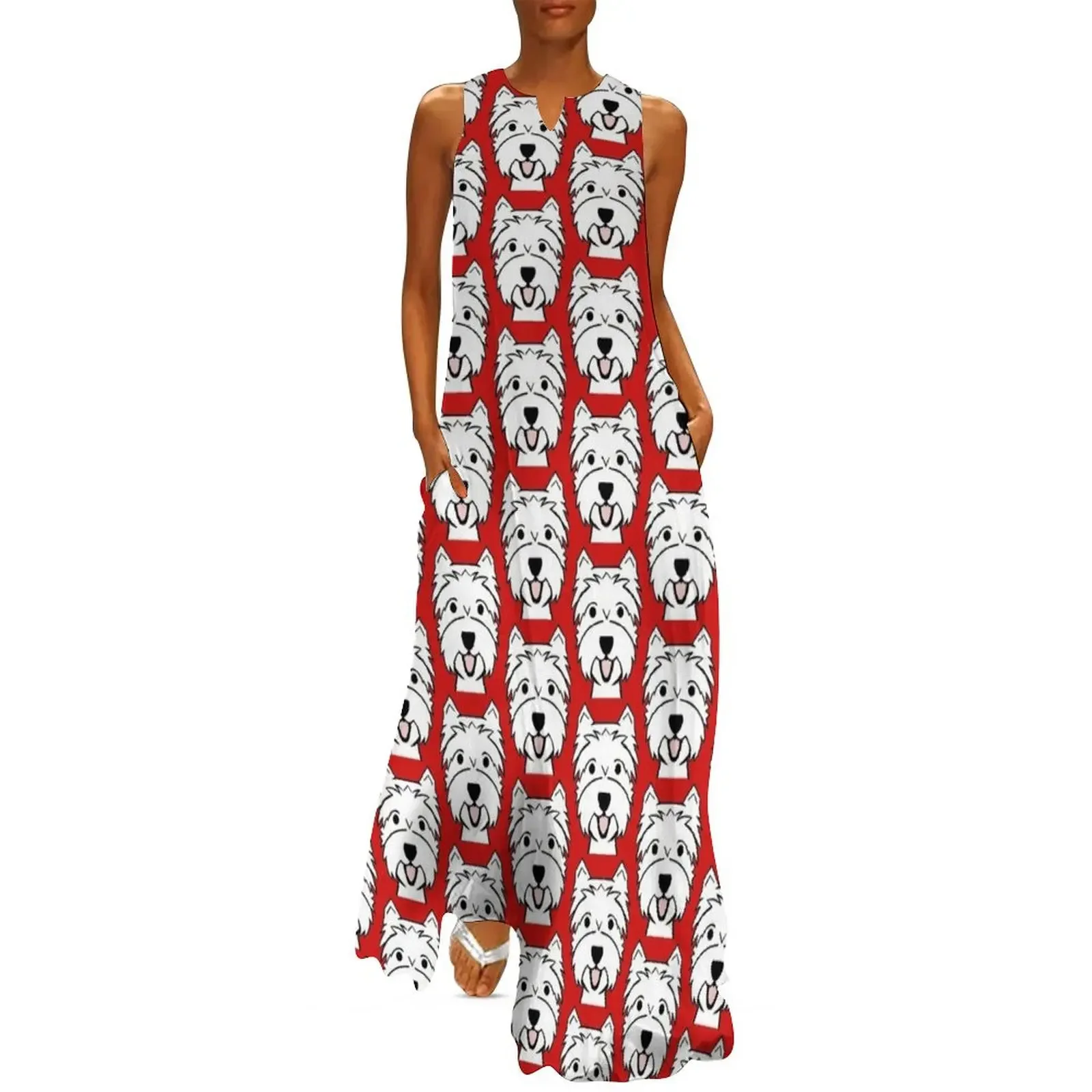 West Highland Terrier - Westies - Westie dogs - red background Westie dog breed Long Dress dress summer dresses summer Dress
West Highland Terrier - Westies - Westie dogs - red background Westie dog breed Long Dress dress summer dresses summer Dress