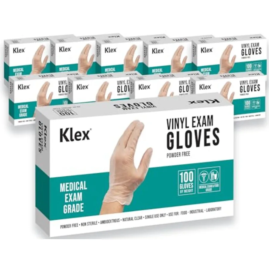 Klex Disposable Vinyl Gloves Medical Exam Grade Latex and Powder Free BPA Free 00 000 S M L XL
Klex Disposable Vinyl Gloves Medical Exam Grade Latex and Powder Free BPA Free 00 000 S M L XL