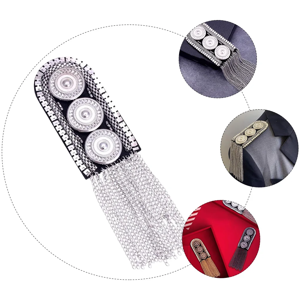 Metal Epaulet Jewelry Fringe Shoulder Epaulets Tassel Chain Boards Badge Costume Uniform Accessories Decor Badges Practical Use
Metal Epaulet Jewelry Fringe Shoulder Epaulets Tassel Chain Boards Badge Costume Uniform Accessories Decor Badges Practical Use