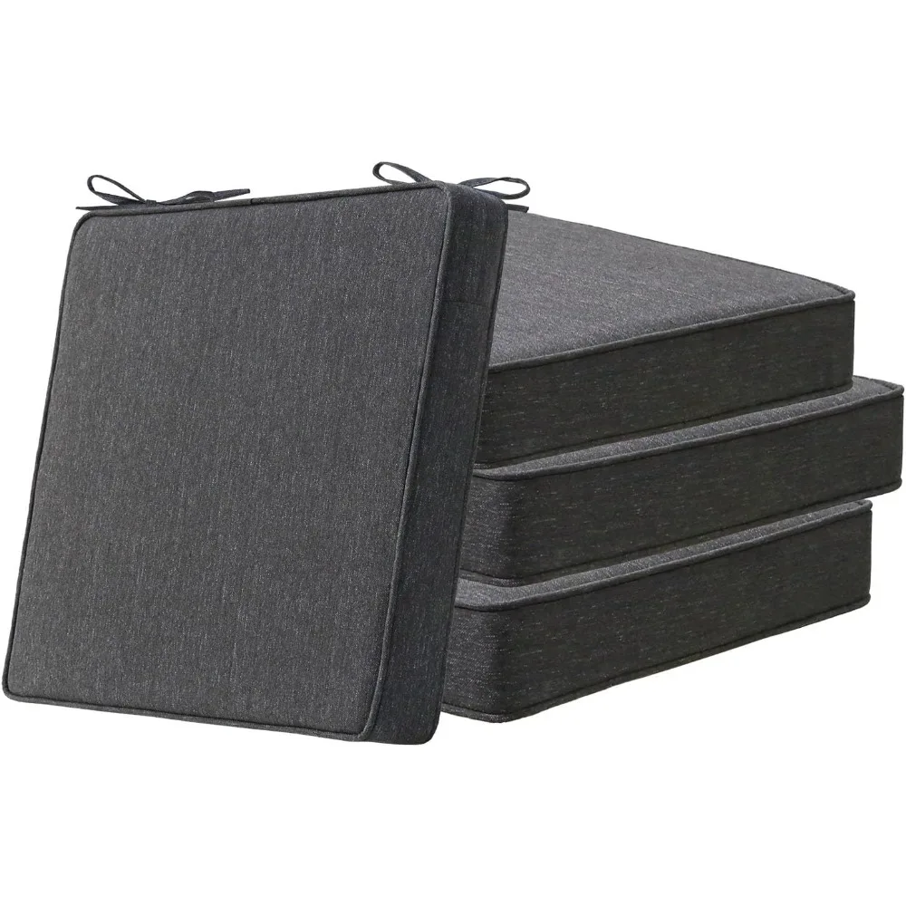 Square Seat Cushions, 19x19x3, Set of 4, Indoor/Outdoor Water-Resistant Universal Chair Pads with Ties for Patio Furniture 
Square Seat Cushions, 19x19x3, Set of 4, Indoor/Outdoor Water-Resistant Universal Chair Pads with Ties for Patio Furniture