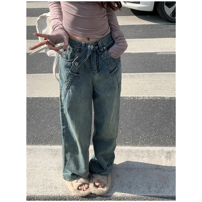 Blue Jeans Women Vintage Baggy Pants American Chic Streetwear Fashion Y2K Style Denim 2023 Summer NEW Straight Wide Leg Trouser
Blue Jeans Women Vintage Baggy Pants American Chic Streetwear Fashion Y2K Style Denim 2023 Summer NEW Straight Wide Leg Trouser