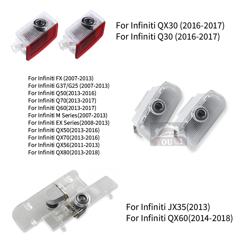 Для Infiniti QX30/50/70/56/80/60 Q30 G37/G25 Q50/70/60 M/EX серии светодиодный светильник для двери автомобиля, теневая лампа JX35, лазерный проектор
Для Infiniti QX30/50/70/56/80/60 Q30 G37/G25 Q50/70/60 M/EX серии светодиодный светильник для двери автомобиля, теневая лампа JX35, лазерный проектор