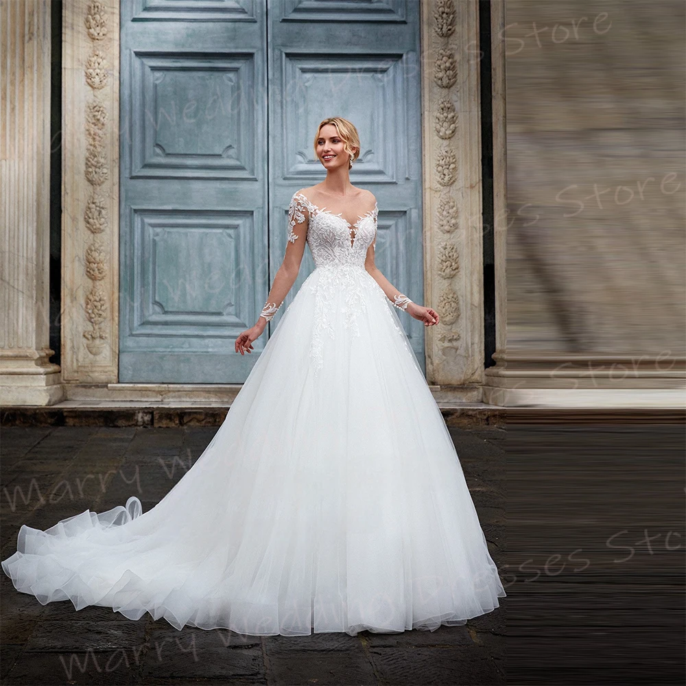 Boho Fashionable Pretty A Line Women's Wedding Dresses Elegant Appliques Lace Bride Gowns Generous Long Sleeve Vestidos De Novia
Boho Fashionable Pretty A Line Women's Wedding Dresses Elegant Appliques Lace Bride Gowns Generous Long Sleeve Vestidos De Novia