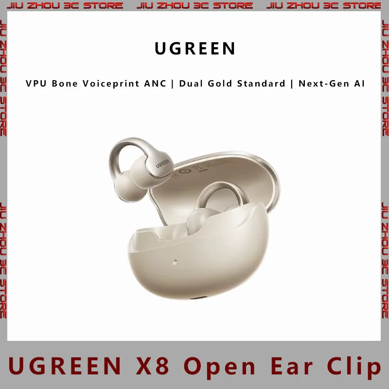 UGREEN X8 Wireless Bluetooth Open Ear Clip Earphones 2026 New Ai Translation Vpu Bone Sound Noise Reduction For Daily Work Sport
UGREEN X8 Wireless Bluetooth Open Ear Clip Earphones 2026 New Ai Translation Vpu Bone Sound Noise Reduction For Daily Work Sport