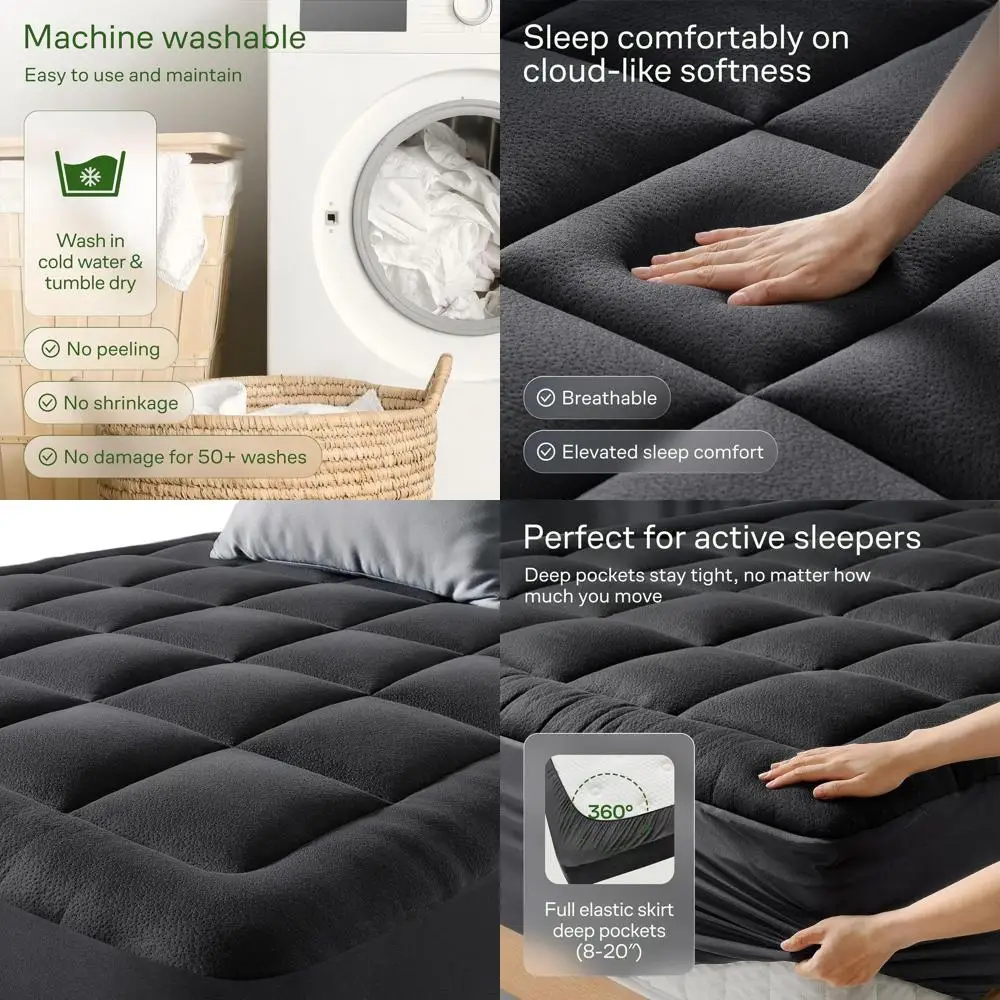 Bamboo Viscose King Pillow Top Mattress Topper for Back Support and Cooling Comfort
Bamboo Viscose King Pillow Top Mattress Topper for Back Support and Cooling Comfort
