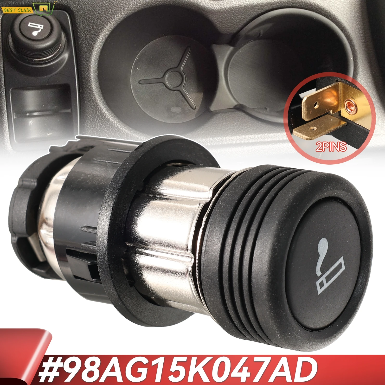 Розетка прикуривателя для Ford Focus, Fiesta, C-Max, Kuga, Mondeo, Transit, замена 98AG15K047AD
Розетка прикуривателя для Ford Focus, Fiesta, C-Max, Kuga, Mondeo, Transit, замена 98AG15K047AD
