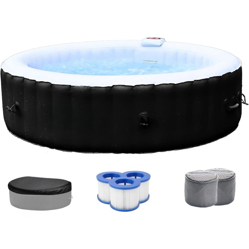 Inflatable Hot Tub Spa | Personal High Powered Jetted Bubble | 265 Gallon | Black and White, Outdoor Hot Tubs
Inflatable Hot Tub Spa | Personal High Powered Jetted Bubble | 265 Gallon | Black and White, Outdoor Hot Tubs