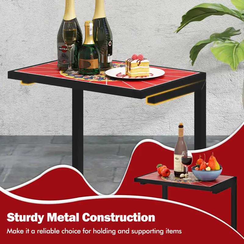 C-shaped Waterproof Outdoor Side End Table with Ceramic Top
C-shaped Waterproof Outdoor Side End Table with Ceramic Top