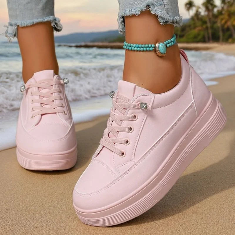 Sweet Pink Thick Bottom Women's Sneakers Non Slip Low Top Sports Shoes for Women Lace Up Plus Size 43 Vulcanized Shoes Woman
Sweet Pink Thick Bottom Women's Sneakers Non Slip Low Top Sports Shoes for Women Lace Up Plus Size 43 Vulcanized Shoes Woman