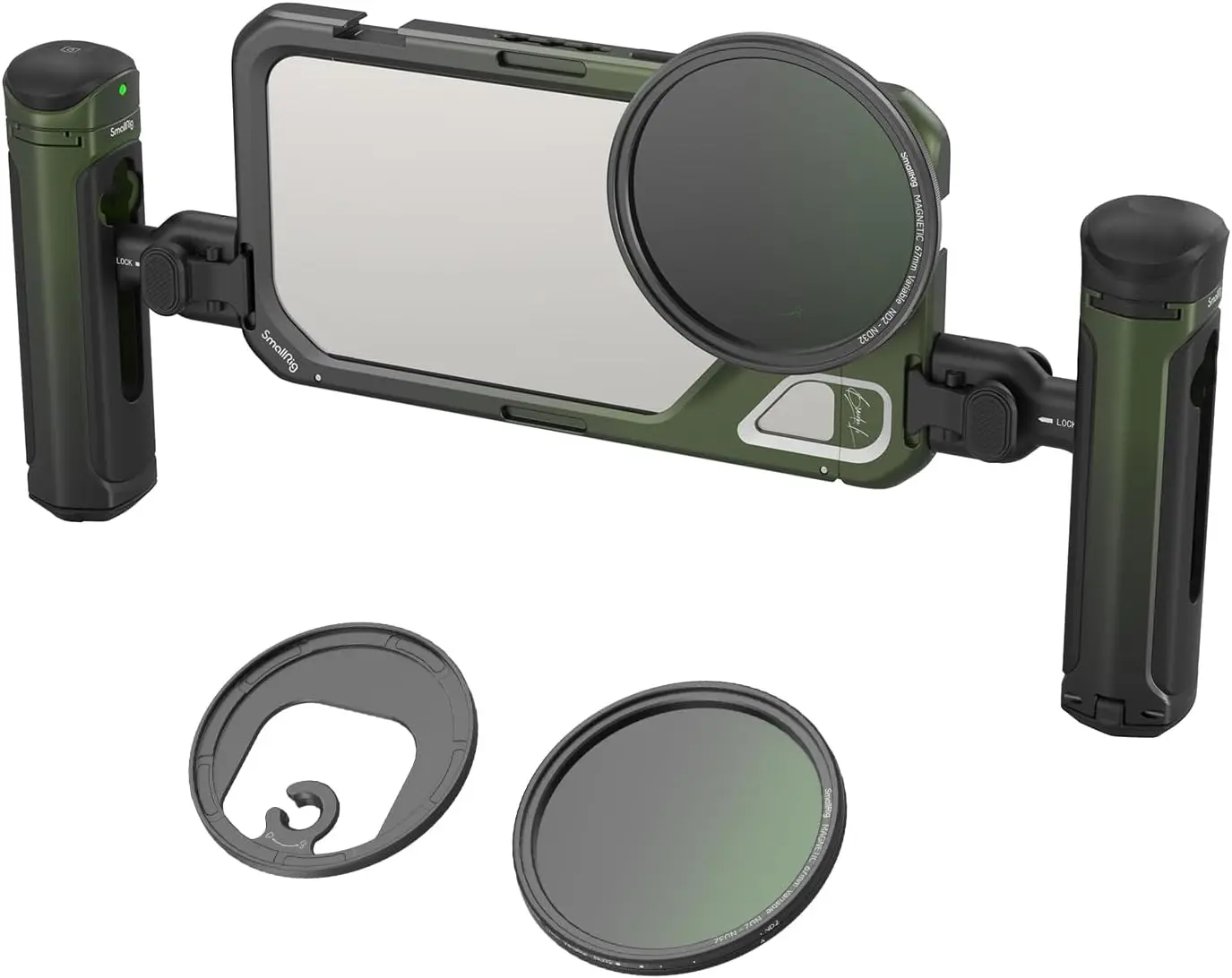 iPhone 15 Pro Max Video Rig Kit with Wireless Handles, Magnetic VND Filter & Quick-Release System for YouTube Recording
iPhone 15 Pro Max Video Rig Kit with Wireless Handles, Magnetic VND Filter & Quick-Release System for YouTube Recording