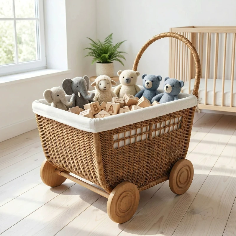 Rattan Woven Toy Storage Cart Portable Hand Pull Car Retro Multifunctional Photography Prop Household Sundries Storage Baskets
Rattan Woven Toy Storage Cart Portable Hand Pull Car Retro Multifunctional Photography Prop Household Sundries Storage Baskets