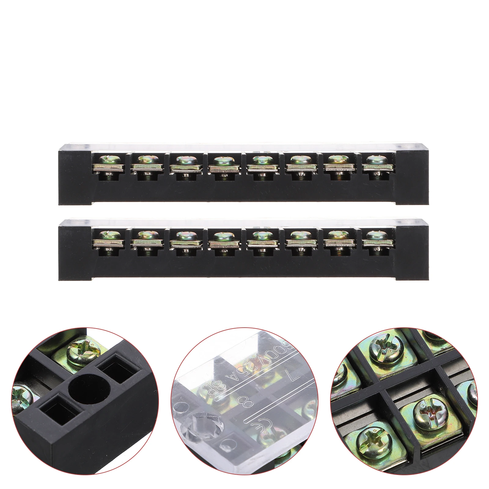 2 pcs Screw Terminal Blocks Double Row 10 Position 25A Copper Electrical Wiring Connectors Protection Covers Stable Connection
2 pcs Screw Terminal Blocks Double Row 10 Position 25A Copper Electrical Wiring Connectors Protection Covers Stable Connection