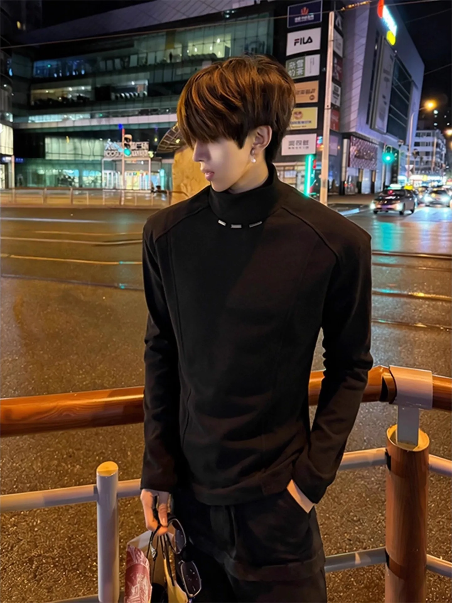 Bla Metal Bule Deconstructed f High Collar German Velvet Men's Autumn Winter Long Sve Base irt American Sle Swe...
Bla Metal Bule Deconstructed f High Collar German Velvet Men's Autumn Winter Long Sve Base irt American Sle Swe...