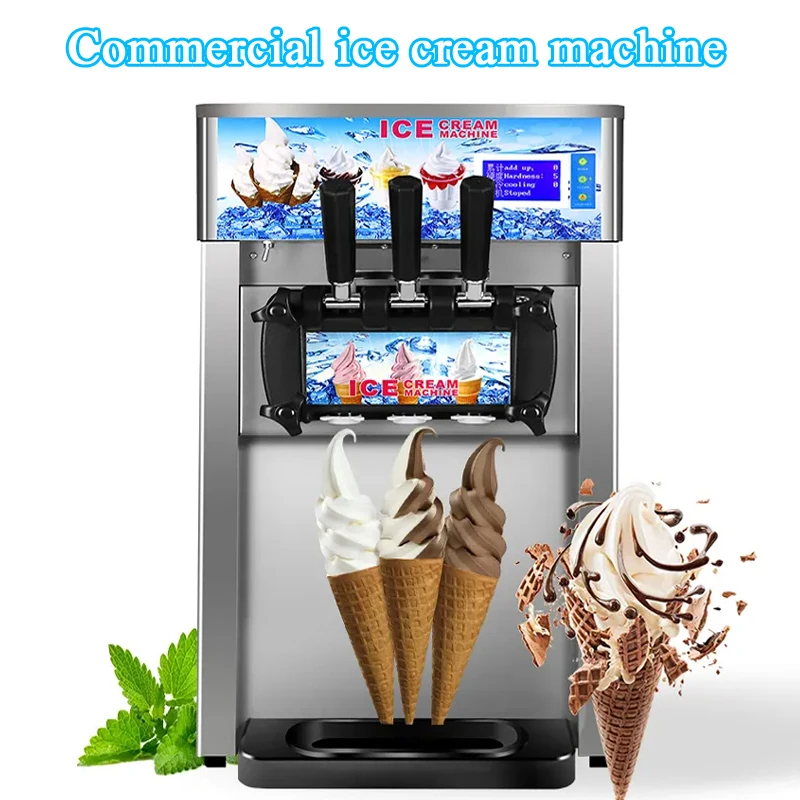 Commercial Soft Ice Cream Machine 3 Flavors 4.86Gal/H PreCooling at Night Auto Clean LCDPanel
Commercial Soft Ice Cream Machine 3 Flavors 4.86Gal/H PreCooling at Night Auto Clean LCDPanel