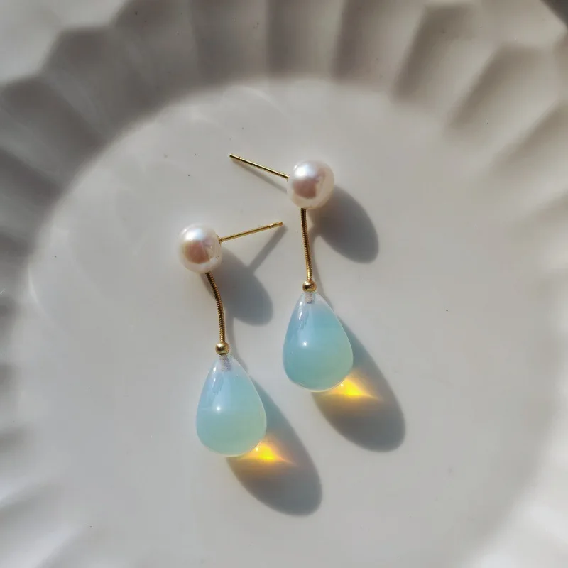Natural Pearl White Moonstone Water Drop Stone Dangle Earrings 925 Sterling Silver Needle Earrings Gentle Girlfriend Gift
Natural Pearl White Moonstone Water Drop Stone Dangle Earrings 925 Sterling Silver Needle Earrings Gentle Girlfriend Gift