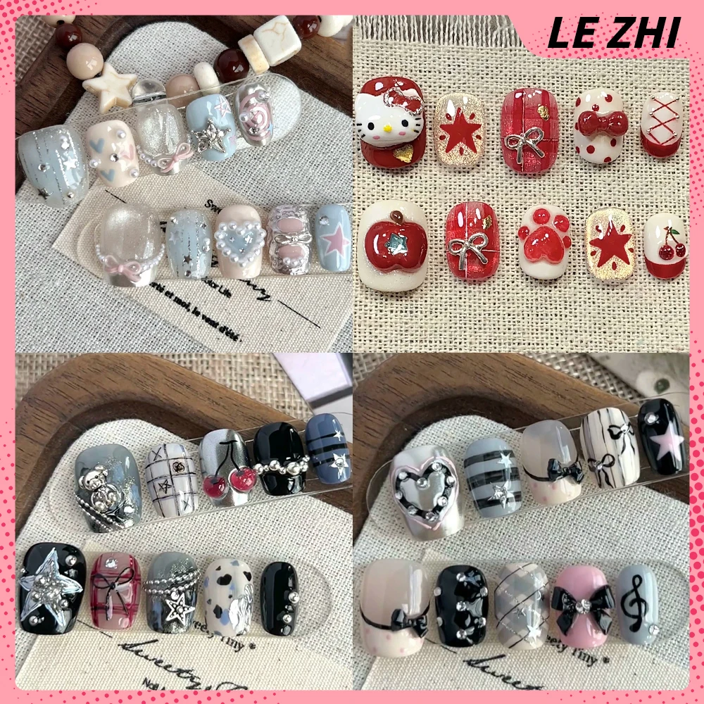 Kawaii Hello Kitty Short Square Handmade Wearable Press On Nails Cartoon Cat Rabbit Diamond Wings Pearl Bowknot Stars Fake Nail
Kawaii Hello Kitty Short Square Handmade Wearable Press On Nails Cartoon Cat Rabbit Diamond Wings Pearl Bowknot Stars Fake Nail