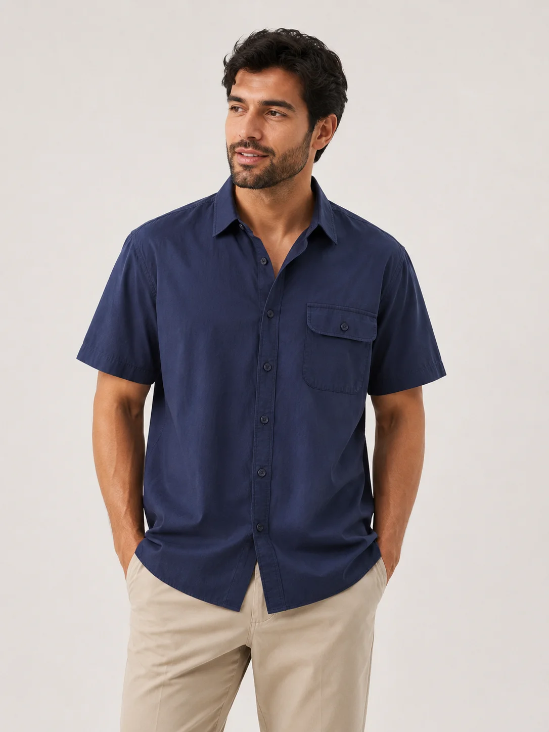 Men's 100% Cotton Short Sleeve Shirt Casual Oversize Button Down Solid Urban Streetwear Tops with Pocket Summer Breathable Retro
Men's 100% Cotton Short Sleeve Shirt Casual Oversize Button Down Solid Urban Streetwear Tops with Pocket Summer Breathable Retro