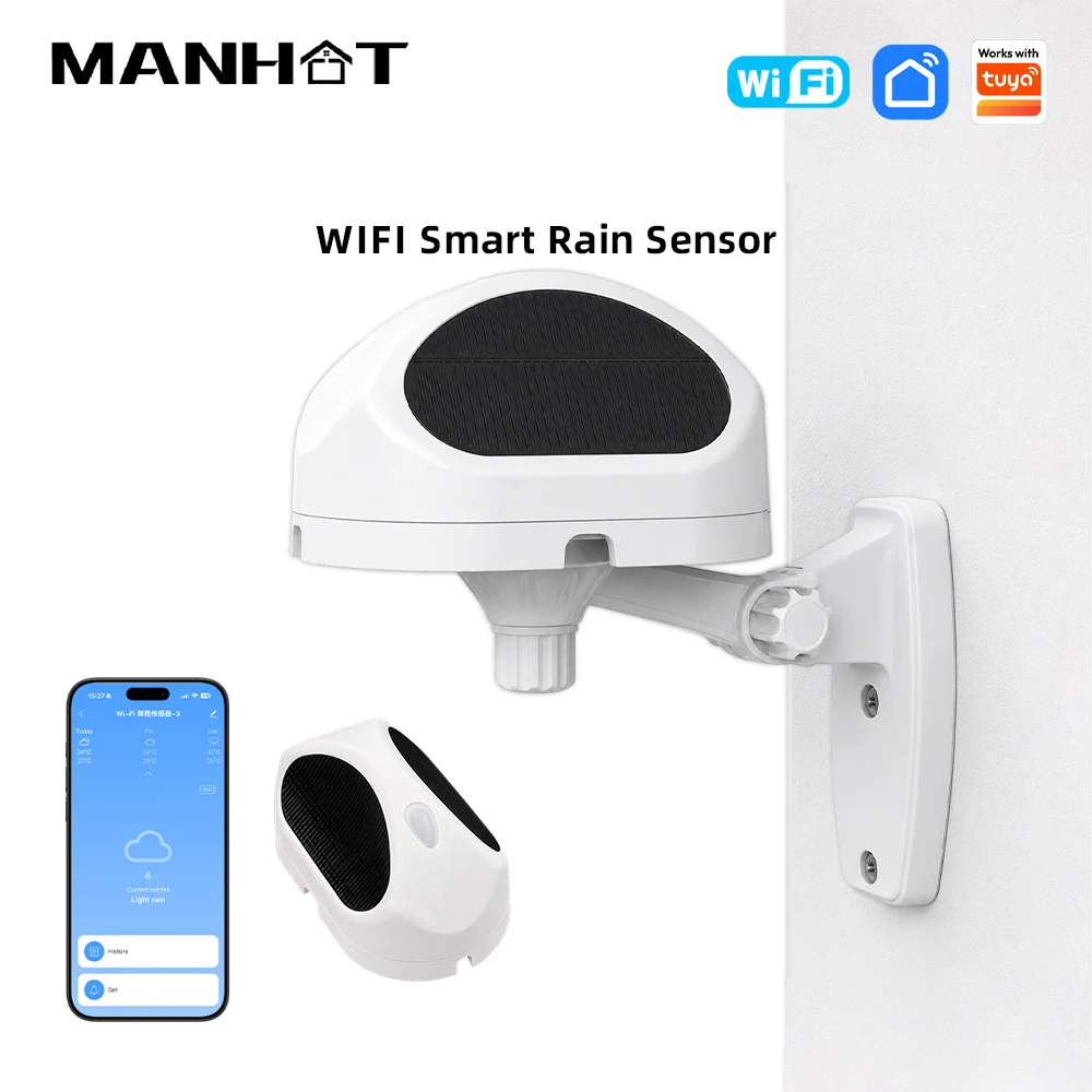 MANHOT Smart Life WiFi Rain Detector IP65 Waterproof Rain Duration Intensity Monitoring Auto Watering Home Automation Controller
MANHOT Smart Life WiFi Rain Detector IP65 Waterproof Rain Duration Intensity Monitoring Auto Watering Home Automation Controller