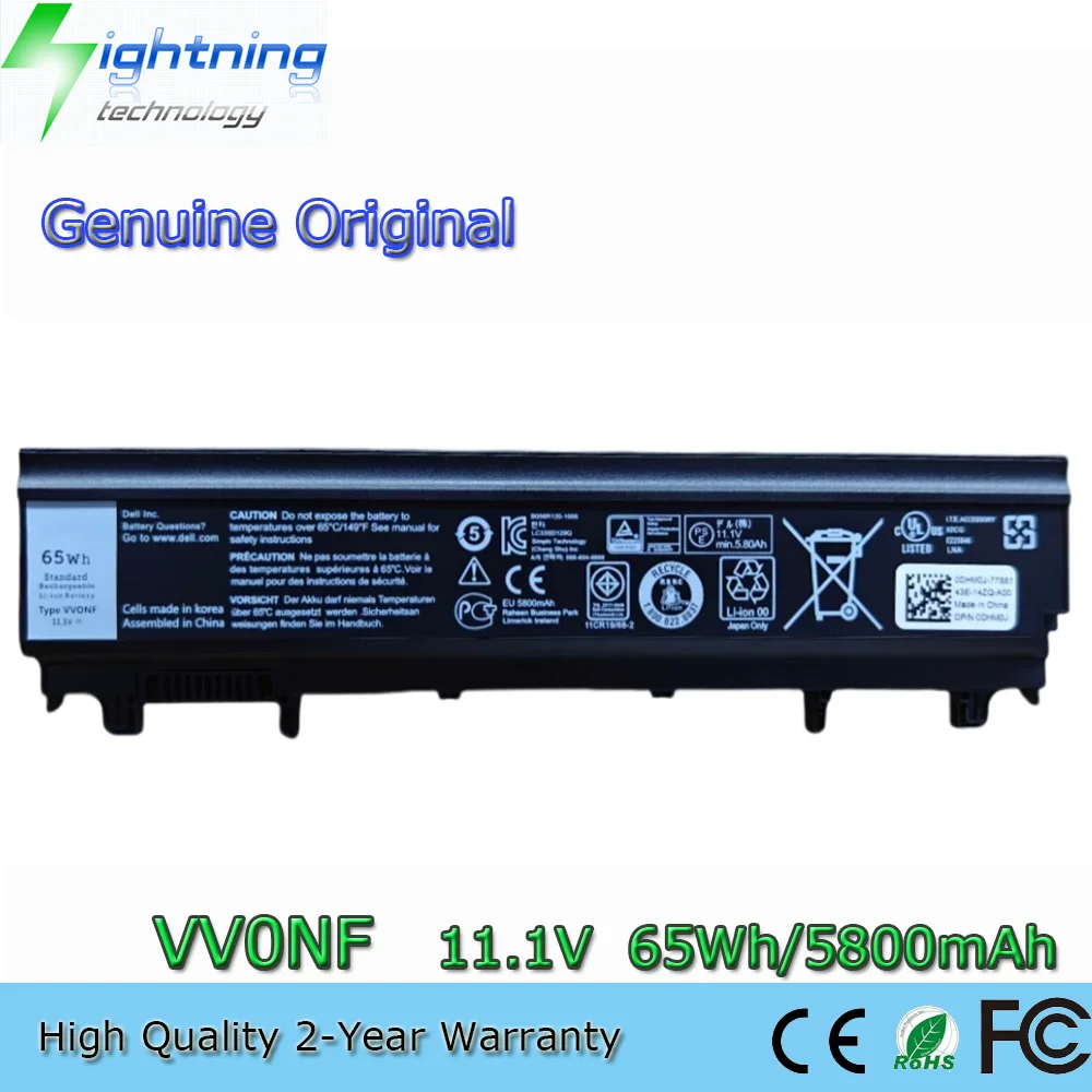65Wh New VV0NF Original Battery for Dell Latitude E5440 E5540 1N9C0 F49WX NVWGM CXF66 9TJ2J
65Wh New VV0NF Original Battery for Dell Latitude E5440 E5540 1N9C0 F49WX NVWGM CXF66 9TJ2J