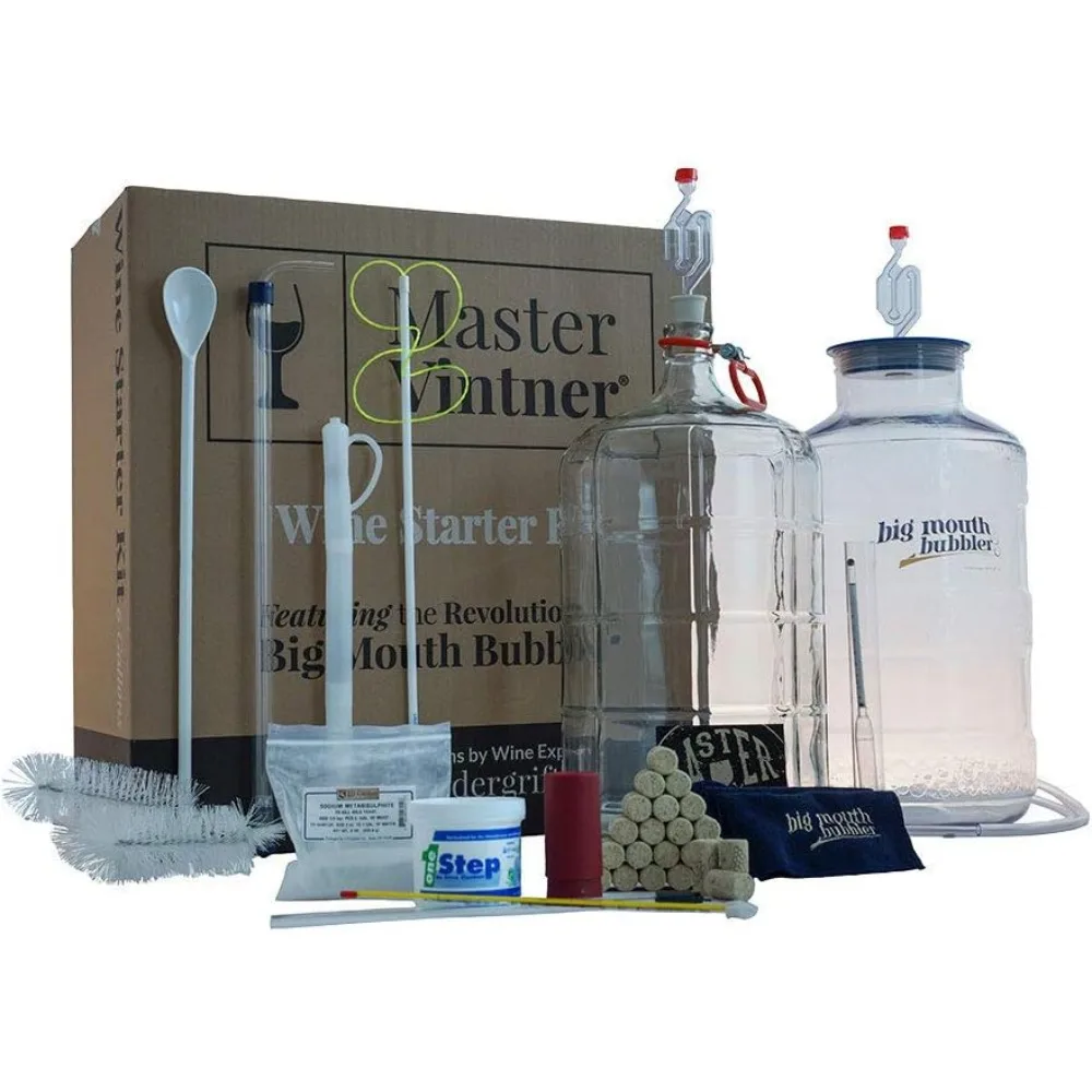 Wine Making Equipment Starter Kit with Plastic Big Mouth Bubbler and Glass Carboy EVERYTHING YOU NEED TO MAKE WINE
Wine Making Equipment Starter Kit with Plastic Big Mouth Bubbler and Glass Carboy EVERYTHING YOU NEED TO MAKE WINE