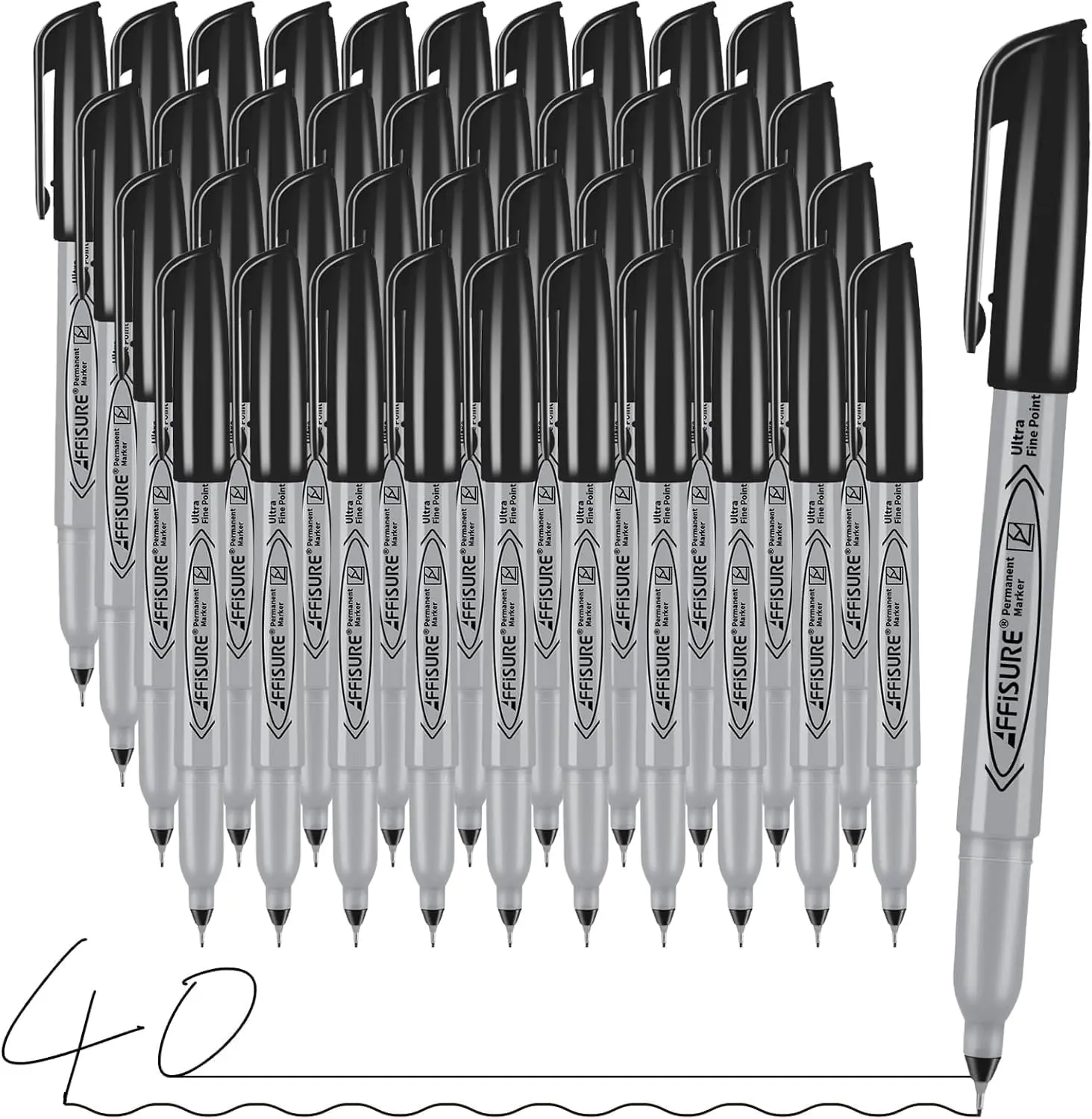 Ultra Fine Point Permanent Markers, Black, 0.4mm, 40-Pack, Quick Dry, Waterproof, Fade Resistant, Multi-Surface
Ultra Fine Point Permanent Markers, Black, 0.4mm, 40-Pack, Quick Dry, Waterproof, Fade Resistant, Multi-Surface