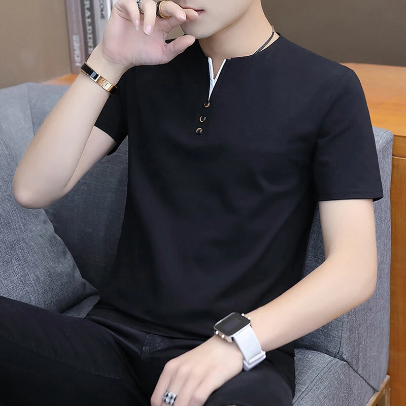 Fashion V-Neck Button Spliced Loose Casual T-Shirt Men's Clothing 2024 Summer New Oversized All-match Tops England Tee Shirt
Fashion V-Neck Button Spliced Loose Casual T-Shirt Men's Clothing 2024 Summer New Oversized All-match Tops England Tee Shirt
