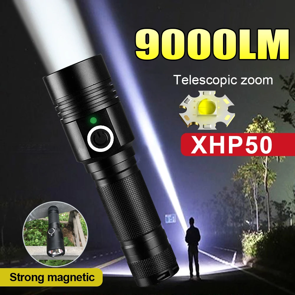 Мощный светодиодный фонарь 9000 лм, перезаряжаемый, с регулируемым фокусом, тактический, с магнитом
Мощный светодиодный фонарь 9000 лм, перезаряжаемый, с регулируемым фокусом, тактический, с магнитом