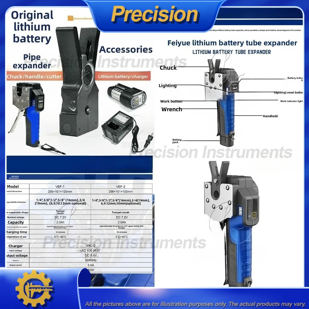 Электрический инструмент для развальцовки труб VEF 1 2, работающий от литиевой батареи, для медных труб, для систем ОВКВ и холодильного оборудования, перезаряжаемый
Электрический инструмент для развальцовки труб VEF 1 2, работающий от литиевой батареи, для медных труб, для систем ОВКВ и холодильного оборудования, перезаряжаемый