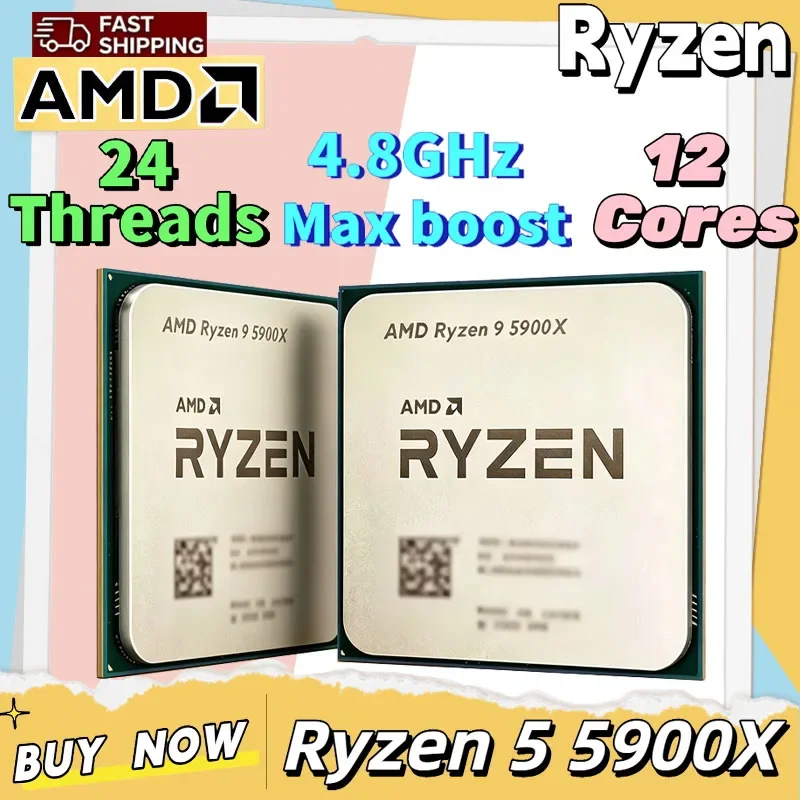 AMD Ryzen 9 5900X Loose Desktop CPU 12-Core 24-Thread L2 L3 Cache Socket AM4 Unlocked Gaming Processor Without Retail Package
AMD Ryzen 9 5900X Loose Desktop CPU 12-Core 24-Thread L2 L3 Cache Socket AM4 Unlocked Gaming Processor Without Retail Package