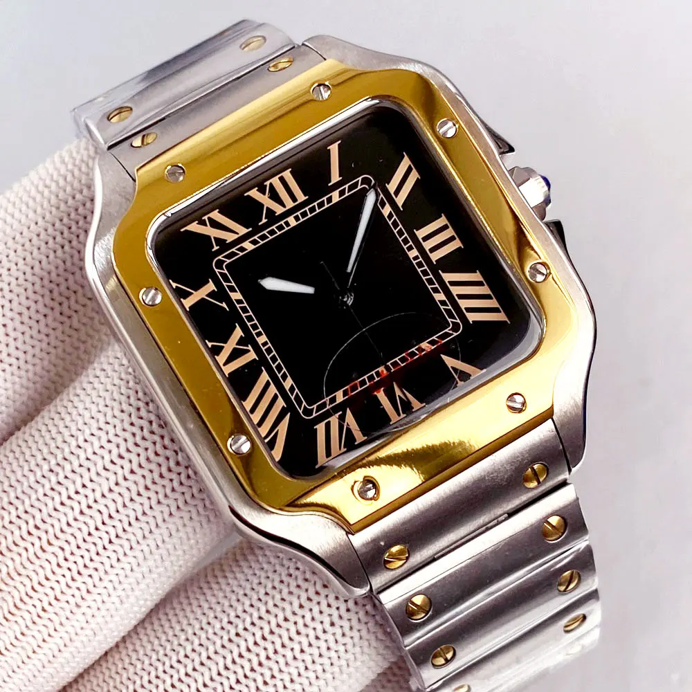 Two Tone Gold Case Luxury 39mm Sapphire Crystal NH35 Men Automatic Watch Black White Blue Dial Roman Numerals Steel Bracelet
Two Tone Gold Case Luxury 39mm Sapphire Crystal NH35 Men Automatic Watch Black White Blue Dial Roman Numerals Steel Bracelet