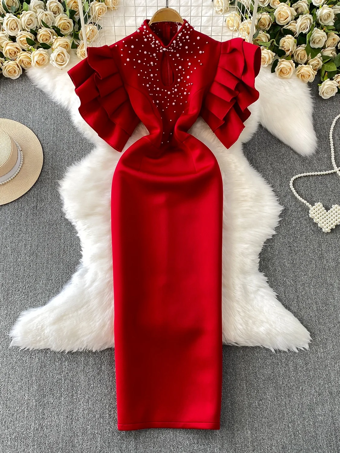 Ele Evening Gown Women's Summer Lightweight High-Quali Beaded Tulle Sve Slimming Bodycon Wrap High Waist Midi Dr
Ele Evening Gown Women's Summer Lightweight High-Quali Beaded Tulle Sve Slimming Bodycon Wrap High Waist Midi Dr