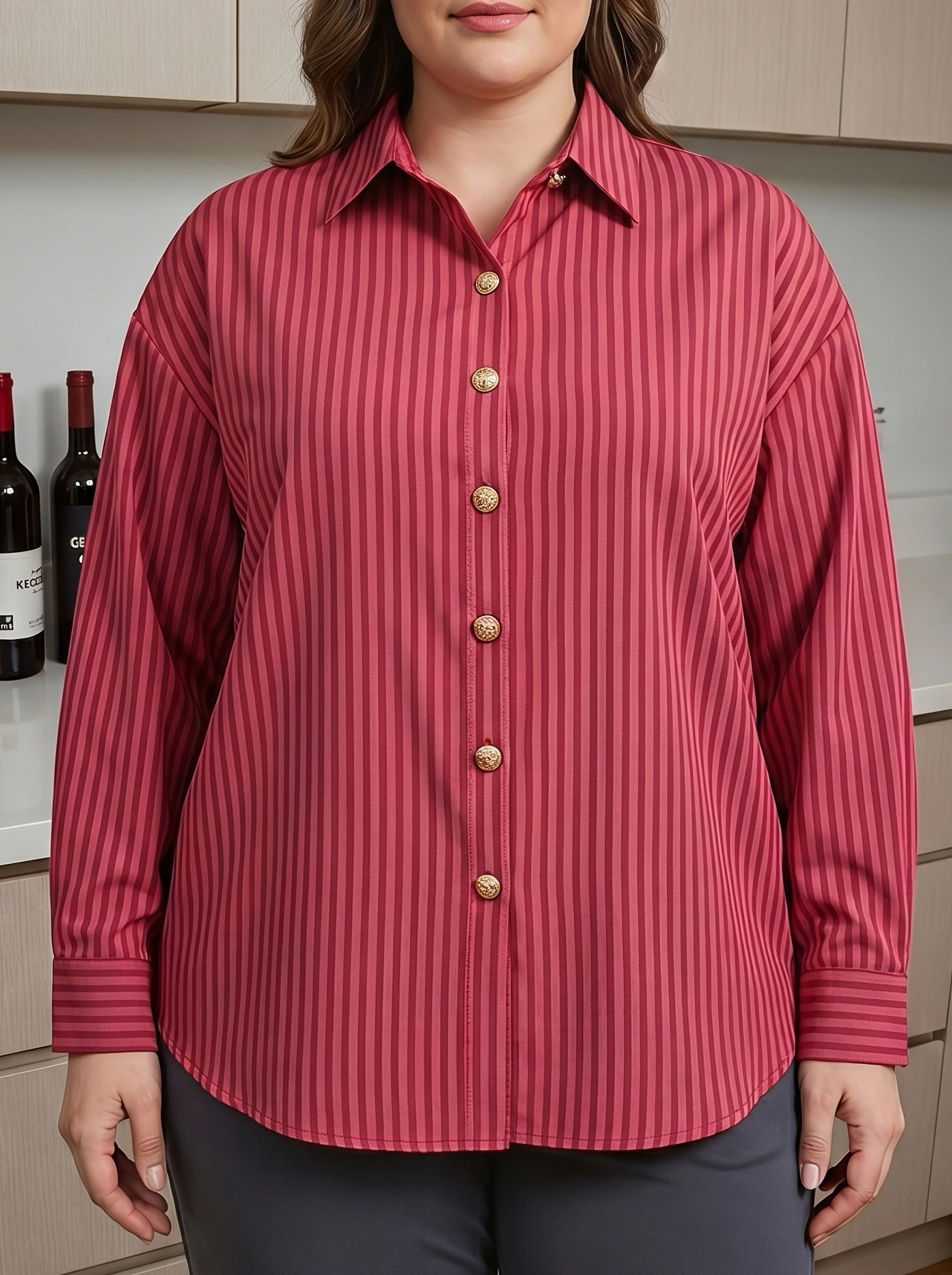 Rosa fera Plus Size Women Striped Button Down Shirt Long Sleeve Turn Down Collar Casual Office Blouse Top
Rosa fera Plus Size Women Striped Button Down Shirt Long Sleeve Turn Down Collar Casual Office Blouse Top