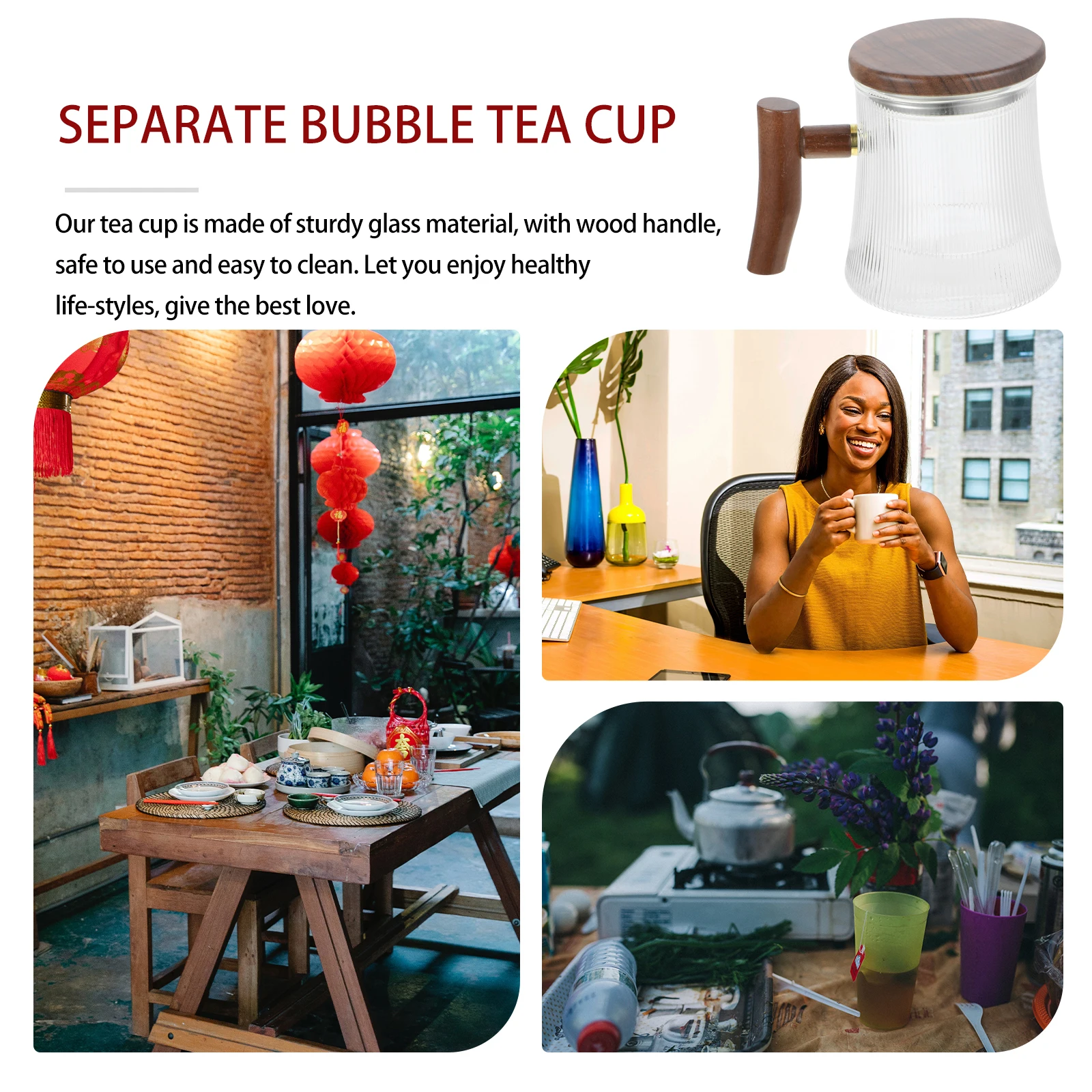 Glass Tea Cup Infuser Strainer Teapot Coffee Mugs Clear Accessories Borosilicate Glass Office Use Vertical Stripe Wooden H
Glass Tea Cup Infuser Strainer Teapot Coffee Mugs Clear Accessories Borosilicate Glass Office Use Vertical Stripe Wooden H