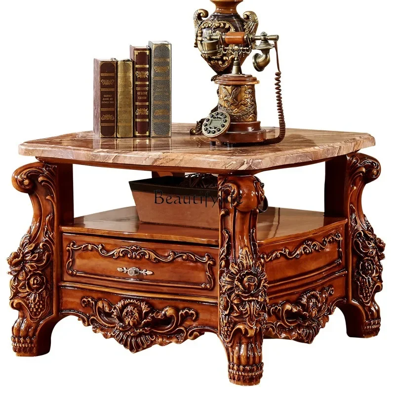 European living room solid wood corner table classical American coffee table square
European living room solid wood corner table classical American coffee table square