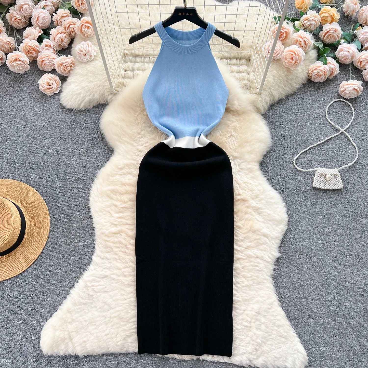Sleeveless Patchwork Knit Bodycon Wrap Dress French Fashion Party Elegant Vestidos Summer Sexy Slim Vintage Women Dress Ins
Sleeveless Patchwork Knit Bodycon Wrap Dress French Fashion Party Elegant Vestidos Summer Sexy Slim Vintage Women Dress Ins